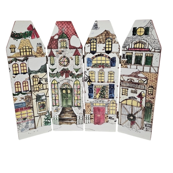 Vintage QVC Christmas Carolers Replacement Hinged Backdrop‎ Caroling Display - Picture 1 of 9
